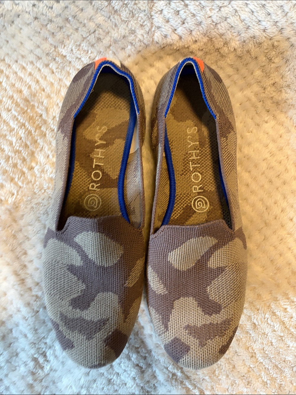 Rothy's Brown and Beige Camo Knit Flats